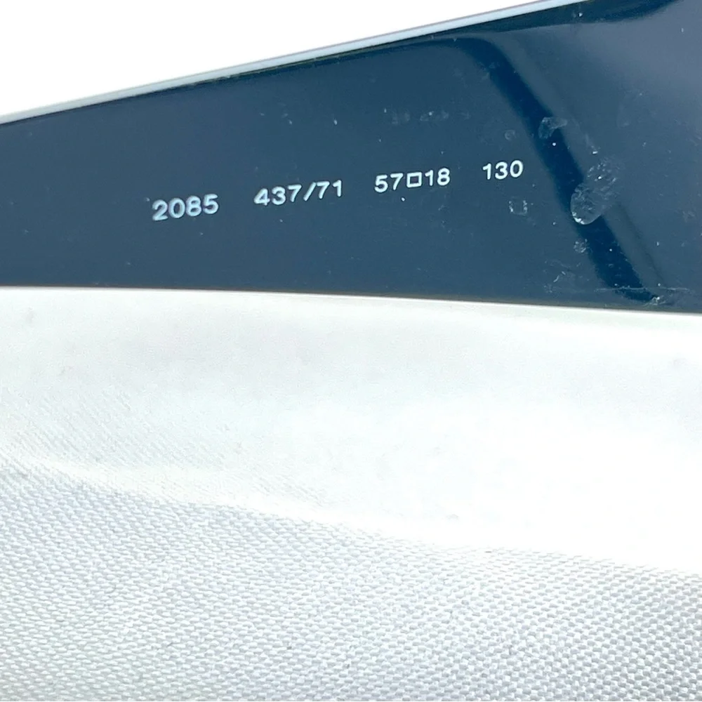SALVATORE FERRAGAMO 2085-437/71 Black Lens Black White Frame Full Rim Sunglasses